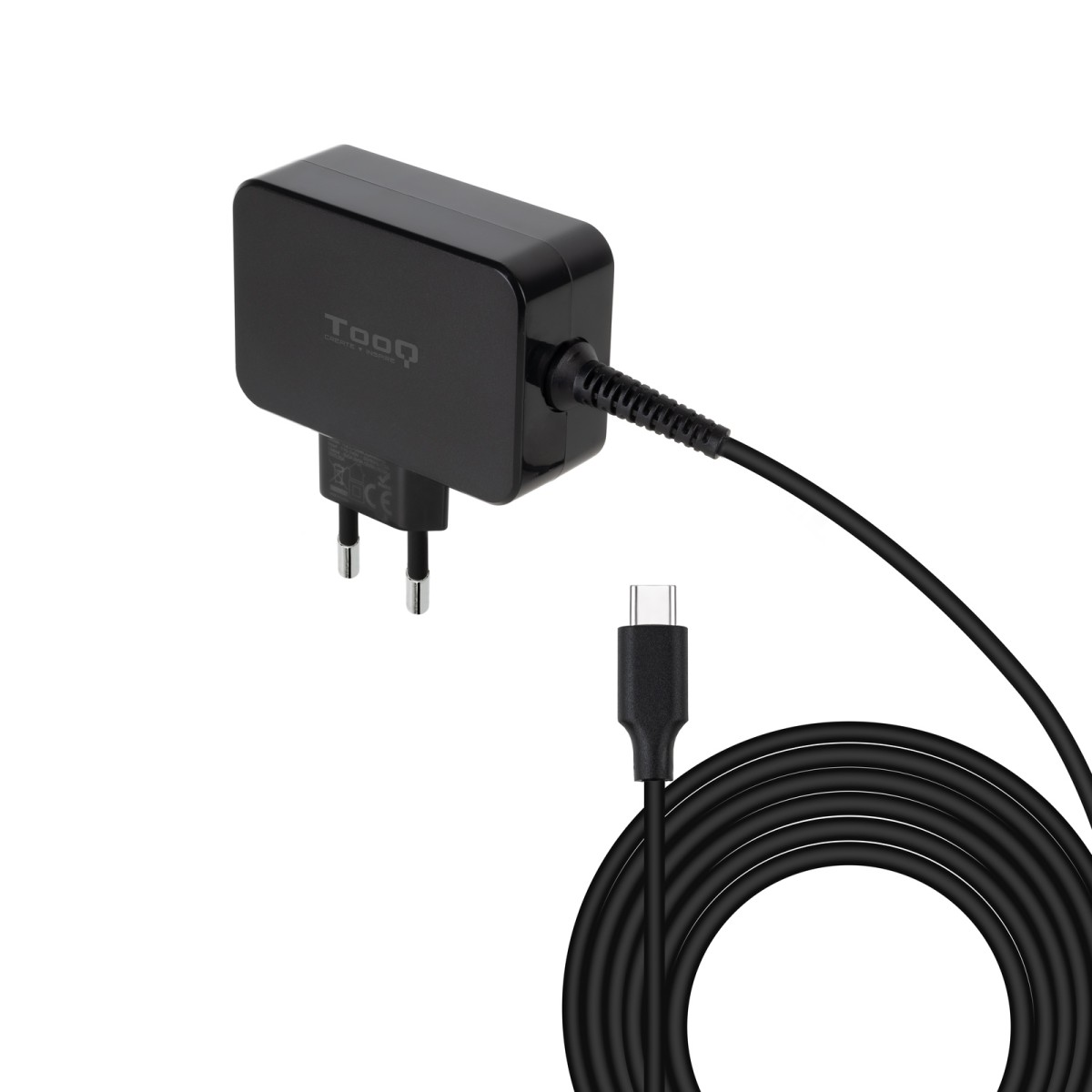 Cargador TOOQ TQLC-USBCGAN65PD  CARGADOR PORTATIL GAN USB-C PD 65W NEGRO