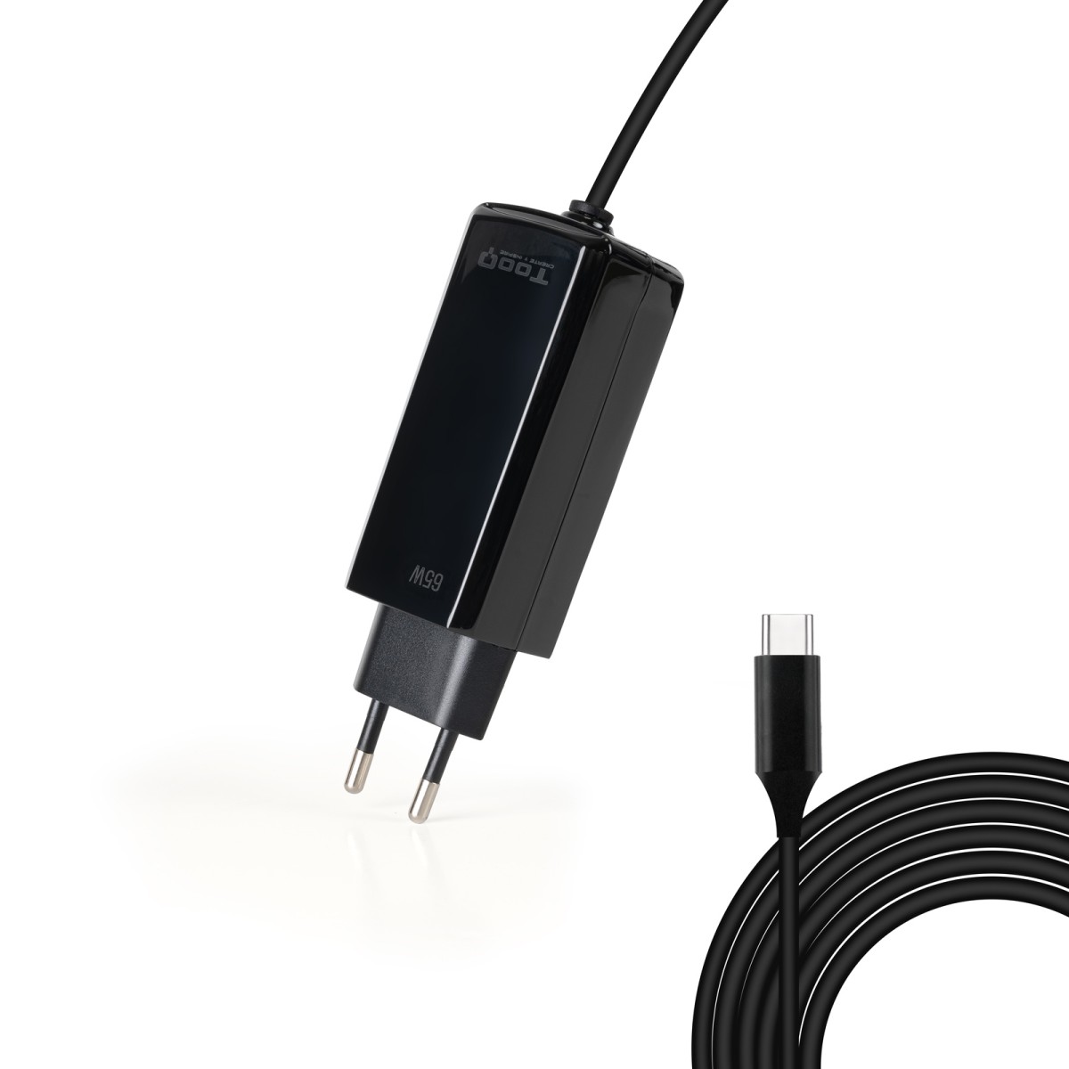 Cargador TOOQ TQLC-USBCGAN65PD-C  CARGADOR PORTÁTIL GAN USB-C PD 65W CÚBICO